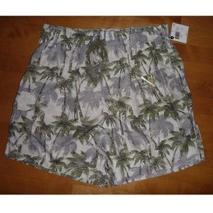 Mens ISLANDER PALM TREES Swim Trunks 7.5" Inseam  Size XL drawstring NWT